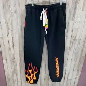 New! Superfresh Baggies Black Flame Limited Edition Sweat pants Men’s Small
